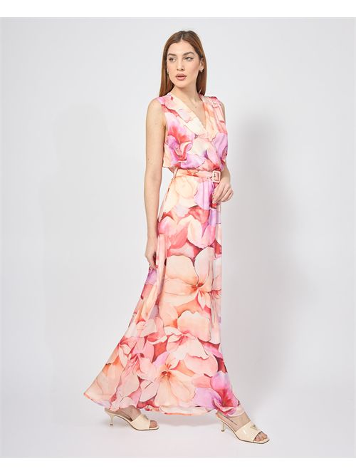 MDM Women's Long Dress with Floral Pattern MADEMOISELLE DU MONDE | F591-MDM4009GISELLE